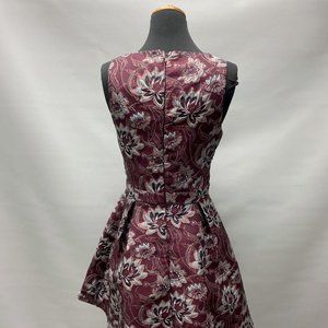 Francesca's Women Burgundy V Neck Tie Waist Sleeveless Fit & Flare Dress -S Size